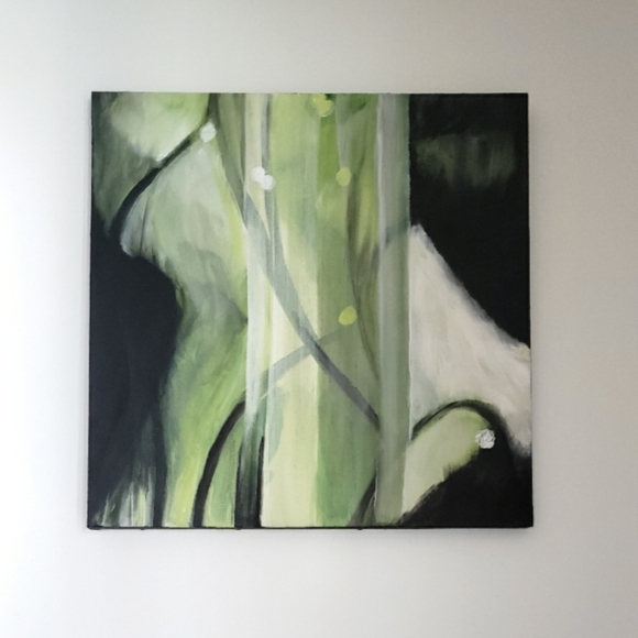 Hand Crafted Other - Hand Painted Acrylic Abstract Canvas Art